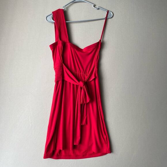 BCBG generation sz M one shoulder‎ red mini party dress - Picture 6 of 8